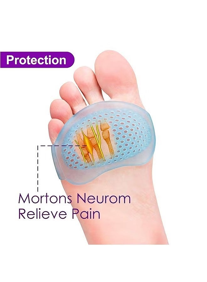 Happy D 2 Pair Metatarsal Pads Ball of Foot Cushions for Women and Men, Soft Gel Foot Pads Metatarsal Forefoot Cushioning Foot Pain Relief - Image 2