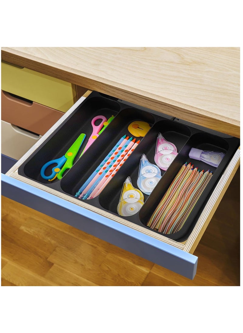 XiuWoo - Expandable Adjustable Cutlery Drawer Organizer, Utensil Kinfe Trayanna, Silverware and Flatware Holder, Closet Cutlery Tray for Spoons Forks Knives, - Image 1