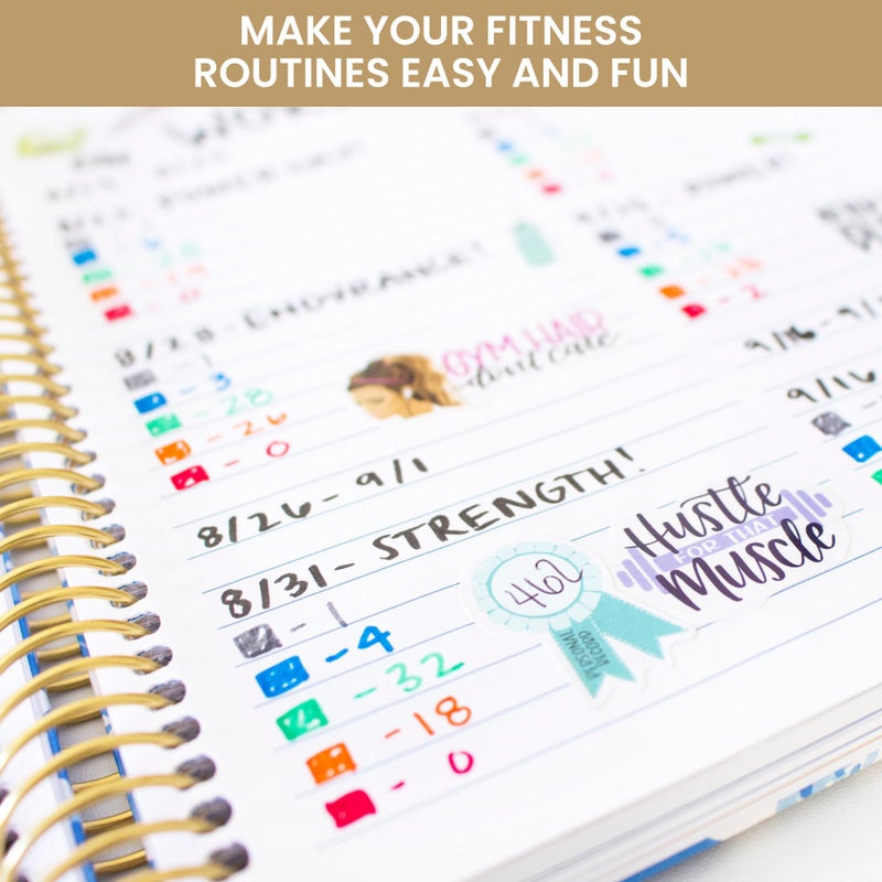bloom daily planners Health Wellness and Fitness Planner Stickers - Variety Sticker Pack - Six Sticker Sheets Per Pack! - Image 4