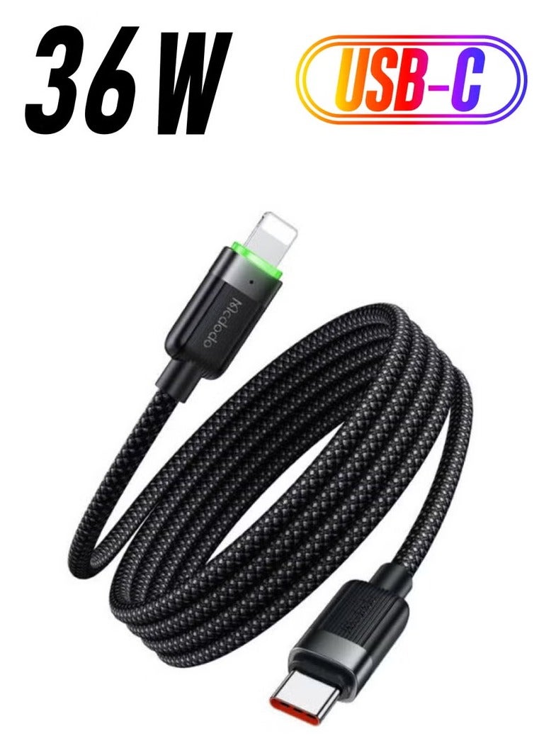 Mcdodo CA 2010 Lightning Cable  36W Power  Durable & Tangle Free  1.2M - Image 1