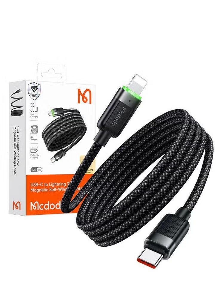 Mcdodo CA 2010 Lightning Cable  36W Power  Durable & Tangle Free  1.2M - Image 3
