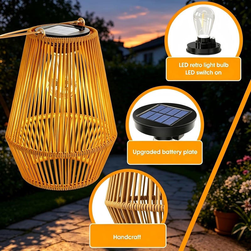 KagoLing Solar Lanterns Outdoor Waterproof Hanging Lights for Garden, Yard, Patio, Porch, Trees, Lawn, Pathway - 2 Pack - Image 2