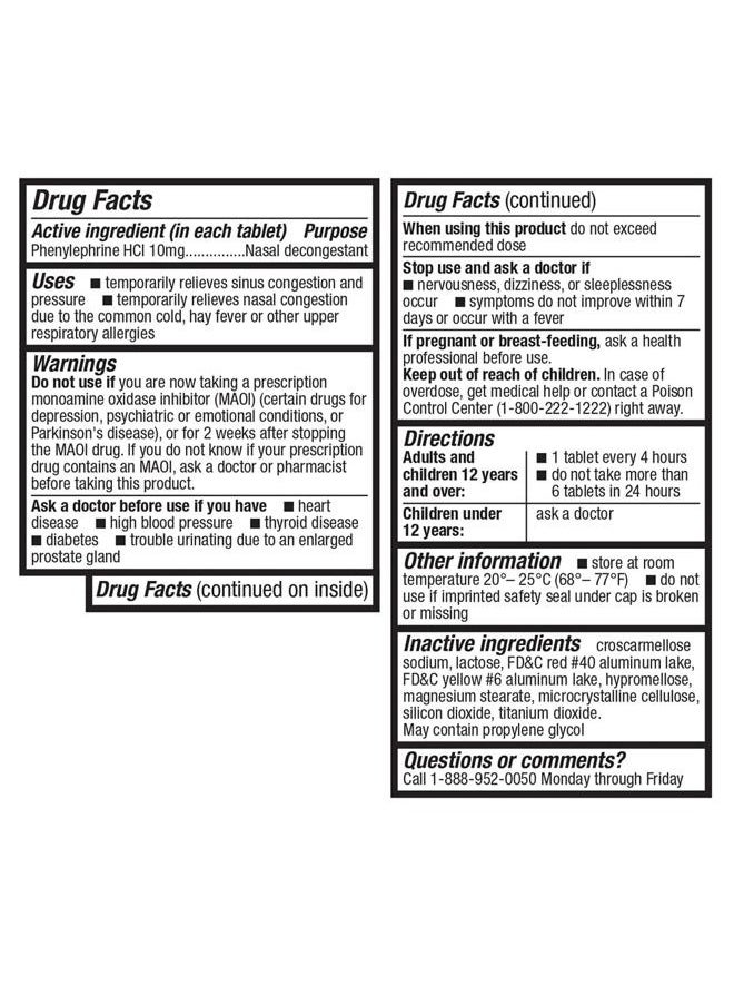HealthA2Z ® Decongestant PE | Phenylephrine HCl 10 mg | Maximum Strength | Non-Drowsy Nasal & Sinus Congestion Relief Due to Cold & Allergies (90 Count (Pack of 1))  - Image 3