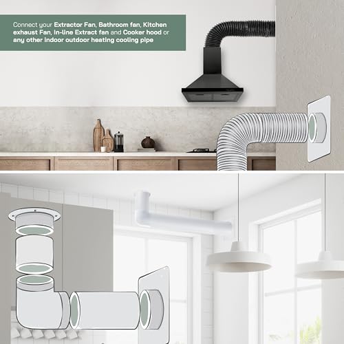 Vent Systems 6" Inch White Plastic Duct Connector Male-Fit Flange - Straight Ventilation Pipe Adapter for HVAC Cooling and Heating Pipes in Bathroom, Kitchen - Easy to Install for Indoor and Outdoor - Image 5