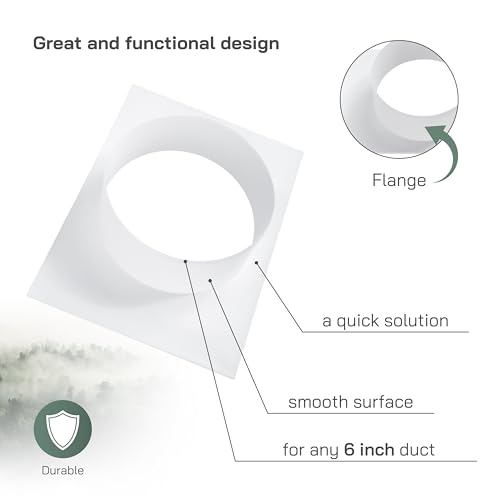 Vent Systems 6" Inch White Plastic Duct Connector Male-Fit Flange - Straight Ventilation Pipe Adapter for HVAC Cooling and Heating Pipes in Bathroom, Kitchen - Easy to Install for Indoor and Outdoor - Image 4
