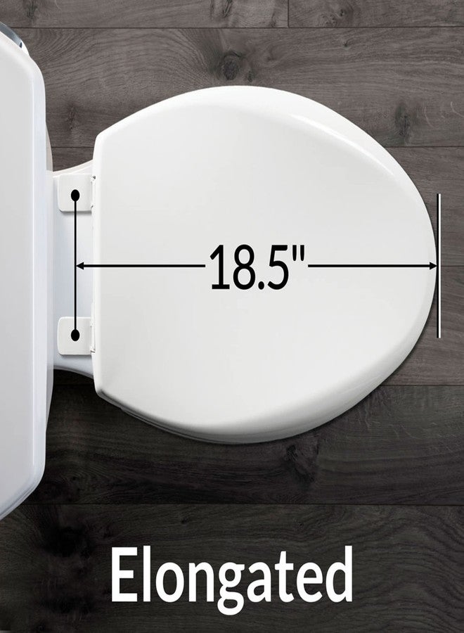 BEMIS 1950 Commercial Open Front Plastic Toilet Seat, Heavy Duty Industrial Seat with Lid, Made in USA, Elongated, White - Image 5
