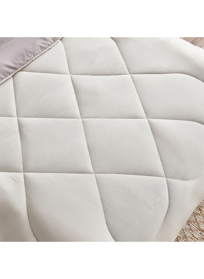 Home Box Derby 2-Piece Reversible Microfiber Twin Comforter Set - 160x220 cm