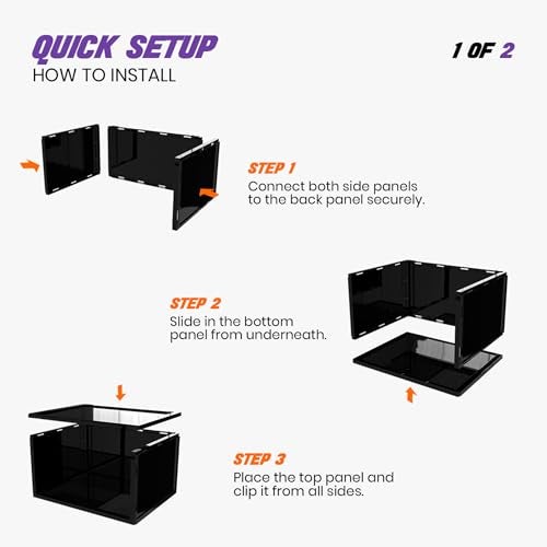 SNEAKARE Stackable Shoe Storage Box | Heavy Duty Plastic Sneaker Crate with Magnetic Door | Shoe Organizer for Men & Women | Fits Upto UK 14 | Durable Shoe Storage Box Black Pack of-2 - Image 4