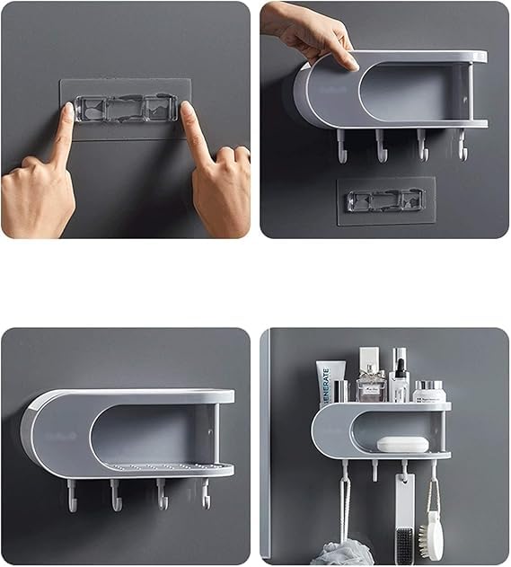DREWIT STAR Double Layer Bathroom Shelve Luxury Double Layer Bathroom Soap Shelf - 2-Tier Soap Dish Organizer, Stylish - Image 5