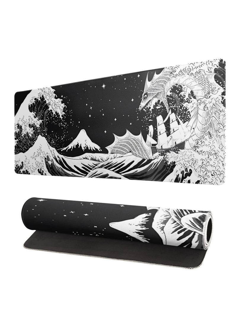 SYOSI - SYOSI Extended Gaming Mouse Pad, 31.5x11.8 Inch Large Mouse Mat Desk Pad, Long Computer Keyboard Mouse Mat Mousepad with 3mm Non-Slip Base and Stitched Edge for Work, Game, Office, Home - Image 1