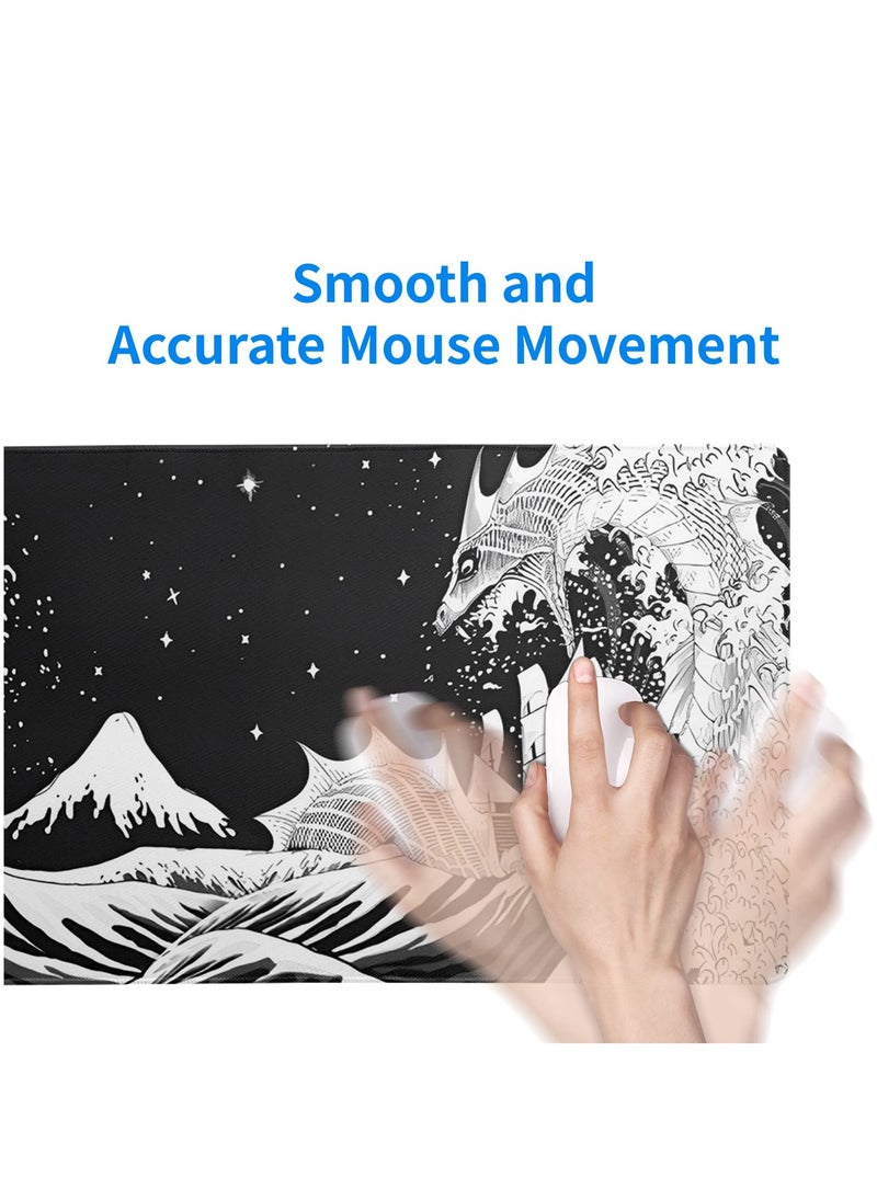 SYOSI - SYOSI Extended Gaming Mouse Pad, 31.5x11.8 Inch Large Mouse Mat Desk Pad, Long Computer Keyboard Mouse Mat Mousepad with 3mm Non-Slip Base and Stitched Edge for Work, Game, Office, Home - Image 1