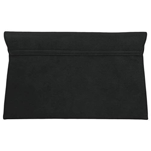 JNB Synthetic Leather Double Pocket Envelop Clutch, Black Medium - Image 2