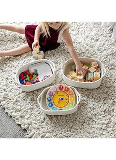 MIXDE Ellipse Storage Basket 5-piece Set- Natural Cotton Rope Woven Baskets for Organizing Small Basket Bins Storage, Dog Toy Baskets with Handle, Cat Toy Box, Bathroom Organization Bin  - Image 2