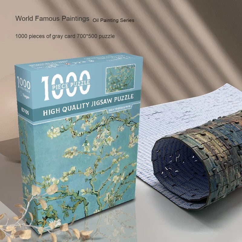 Bluejw ized 1000 Pieces Gray Card Paper Jigsaw Puzzle Set 700x500 Partition Educational Adult Toy with Free Logo Print Sample - Image 3