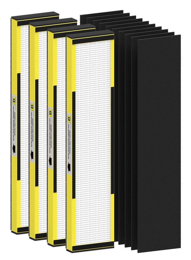 FMDZFL 4 Pack FLT4825 HEPA Filter B Replacement Compatible with AC4825 AC4825E AC4300 AC4800 AC4880 AC4900 AC4850, 4 True HEPA Filters & 6 Activated Carbon Pre-filters - Image 1