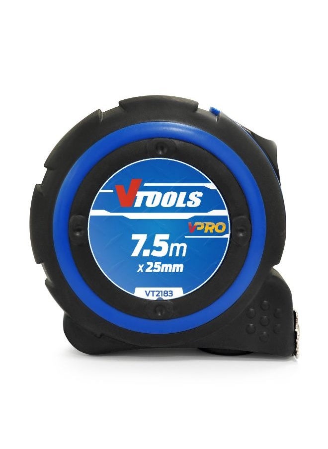 VTOOLS - 7.5M Self-Lock Measuring Tape With Magnetic Tip Hook - Image 1