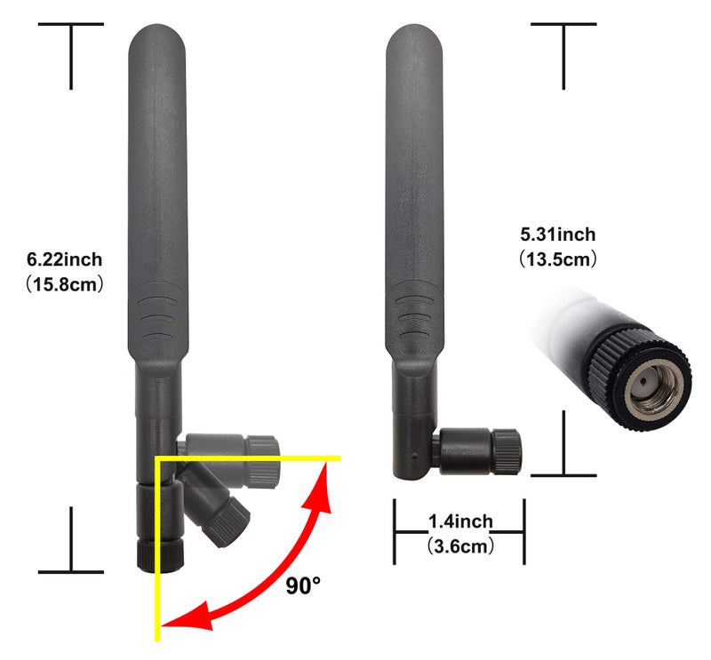 Tenmory WiFi Antenna 8dBi RP-SMA Male 2.4Ghz 5.8Ghz Dual Band + 10in U.FL IPEX MHF4 to RP SMA Female Extension Cable for M.2 NGFF + Computer Back Slot Cover Bracket - Image 2