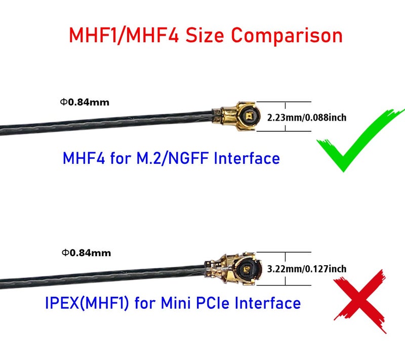 Tenmory WiFi Antenna 8dBi RP-SMA Male 2.4Ghz 5.8Ghz Dual Band + 10in U.FL IPEX MHF4 to RP SMA Female Extension Cable for M.2 NGFF + Computer Back Slot Cover Bracket - Image 3