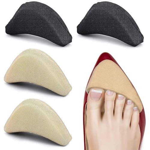 SEFLICA® 2 Pairs (4 PCS) Soft Shoe Fillers for Women | Adjustable Tightener Pads & Reusable Insoles for Loose Shoes | Heel Grips for Better Fit & Comfort | Black & Beige - Image 1