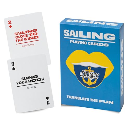 Lingo Sailing Playing Cards Travel Flashcards Learn Sailing Marintime Slang Vocabulary in A Fun Easy Way 52 Essential Translations - Image 1
