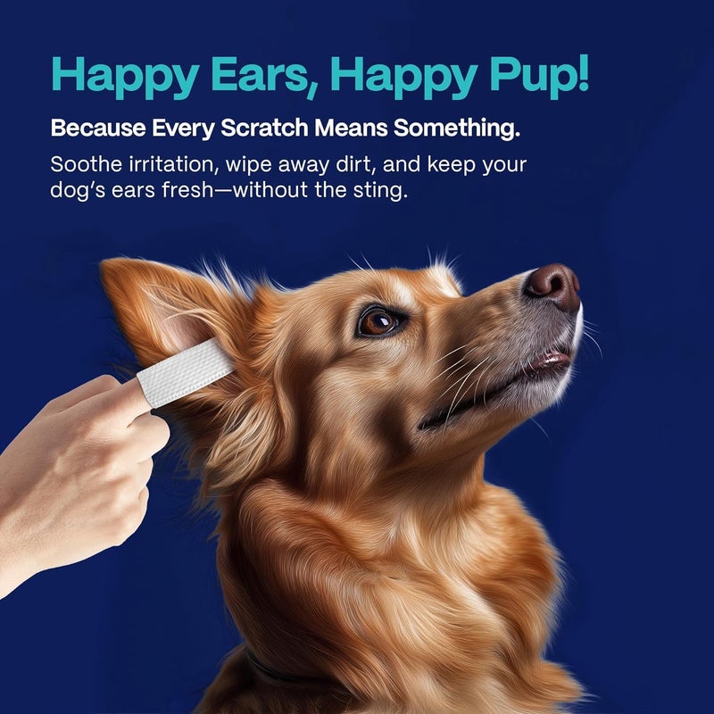 DOCO Dog Ear Cleaner Wipes Finger Cleaning Kit for Dogs & Cats Eucalyptus, Chamomile & Aloe Cat Ear Cleaner Soothes, Deodorizes & Helps Itchy Ears â€“ 50 Count - Image 3