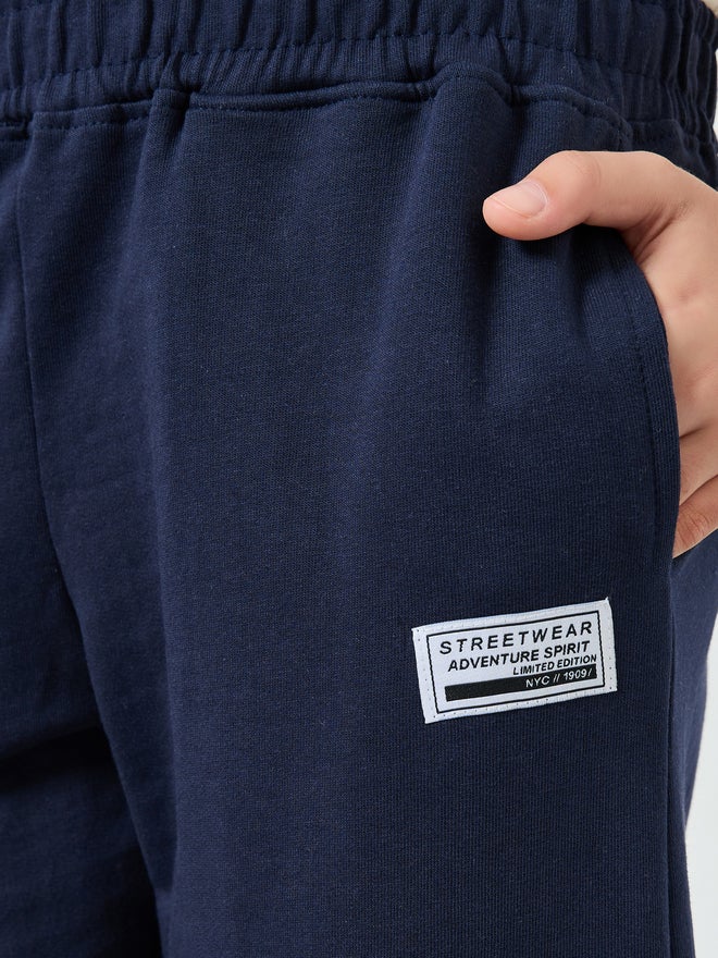 Styli Teen Girls Solid Joggers with Badge - Image 3