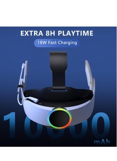XICEN Head Strap with 10000mAh Battery for Oculus/Meta Quest 3, Adjustable Headband Bracket with RGB Light, Extend 2-4 Hours Playtime & Pressure Reduction VR Accessory  - Image 2
