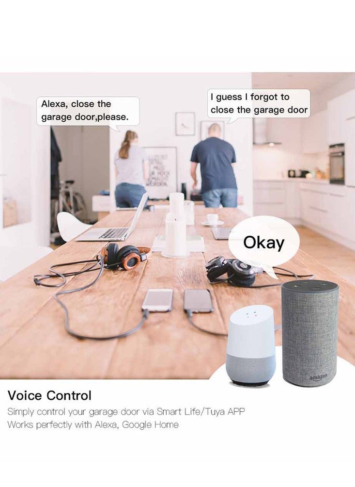 Meiyilan - Wi-Fi Smart Garage Door Opener Controller, Smart Life/Tuya APP Remote Monitor Your Garage Door Anywhere Anytime, Compatible with Alexa Google Home Yandex No hub Required - Image 1