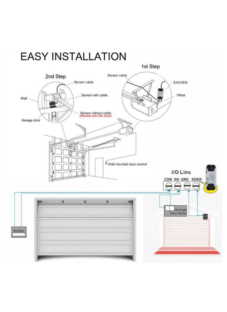 Meiyilan - Wi-Fi Smart Garage Door Opener Controller, Smart Life/Tuya APP Remote Monitor Your Garage Door Anywhere Anytime, Compatible with Alexa Google Home Yandex No hub Required - Image 1