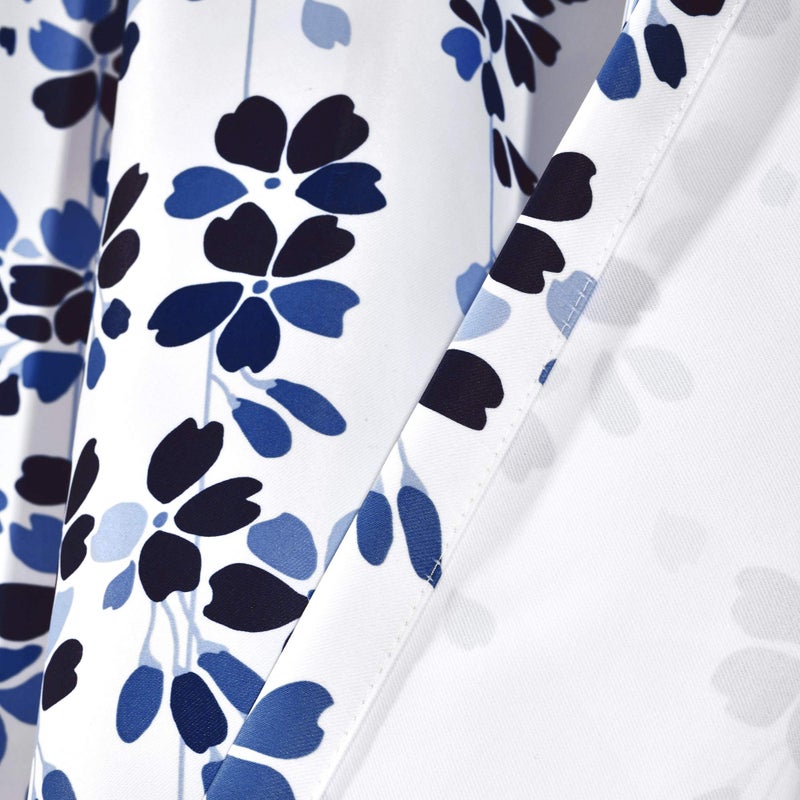 Lush Decor Weeping Flower Light Filtering Window Curtain Panels, Pair, 52"W x 84"L + 2" Header, Navy & Blue - Charming Modern Floral Curtains for Living Room, Dining Room, & Bedroom - Image 4