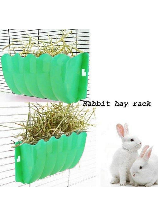 Sage Square Portable & Cage Attach Hay Rack/Grass Feeder/Holder for Rabbit/Guinea Pig/Ferret (Green)  - Image 2