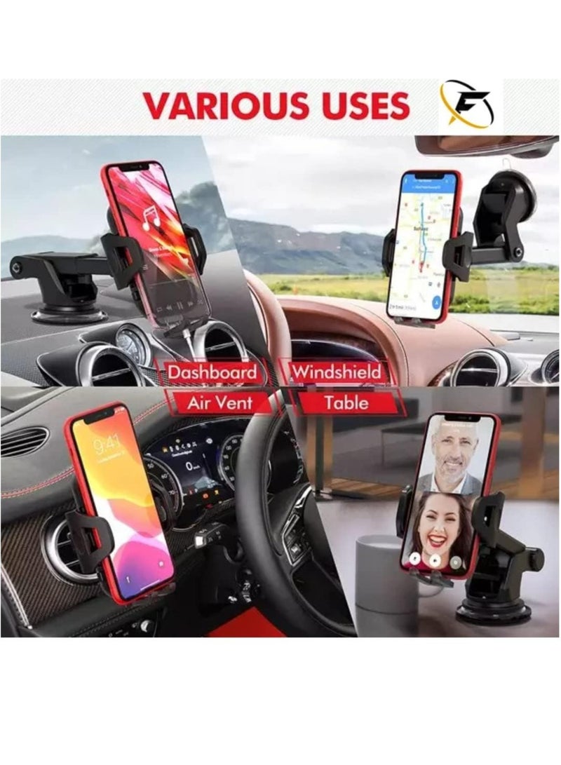 Car Phone Holder Mount, One Release Button, 3 in 1 For Air Mount Vent and Dashboard, Ultra Stable & Adjustable Smartphone Holder for iPhone, Samsung - Image 5