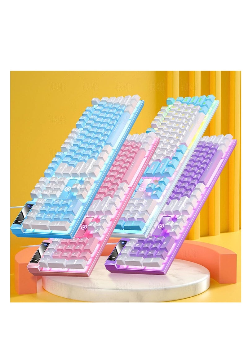 Wired Keyboard Backlight Mechanical Feel Color Matching 104 Keys Computer E-Sports Desktop Gaming Keyboard Peripherals  - Image 1