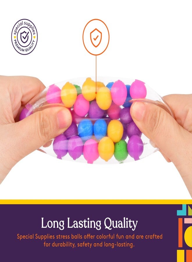 Special Supplies Squishy Stress Ball Squeeze, Color Sensory Toy, Relieve Tension, Anxiety, Home, Travel and Office Use, Fun for Kids and Adults (4-Pack) - Image 4