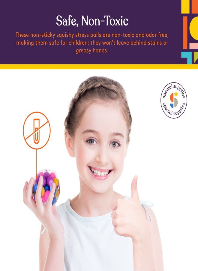 Special Supplies Squishy Stress Ball Squeeze, Color Sensory Toy, Relieve Tension, Anxiety, Home, Travel and Office Use, Fun for Kids and Adults (4-Pack) - Image 2