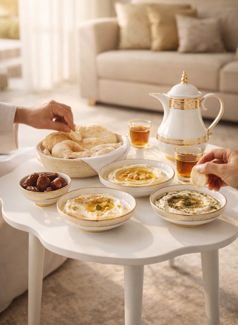 طاولة جانبية بيضاء بتصميم مموج – طاولة ديكور بسيطة لغرفة المعيشة أو النوم - Image 2