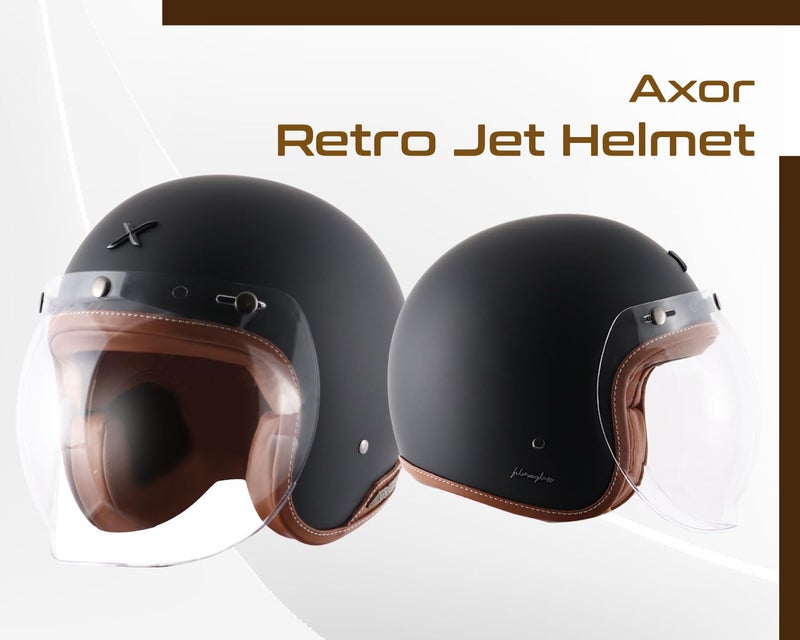 Axor Retro Jet Leather Dull Black Helmet-L - Image 3
