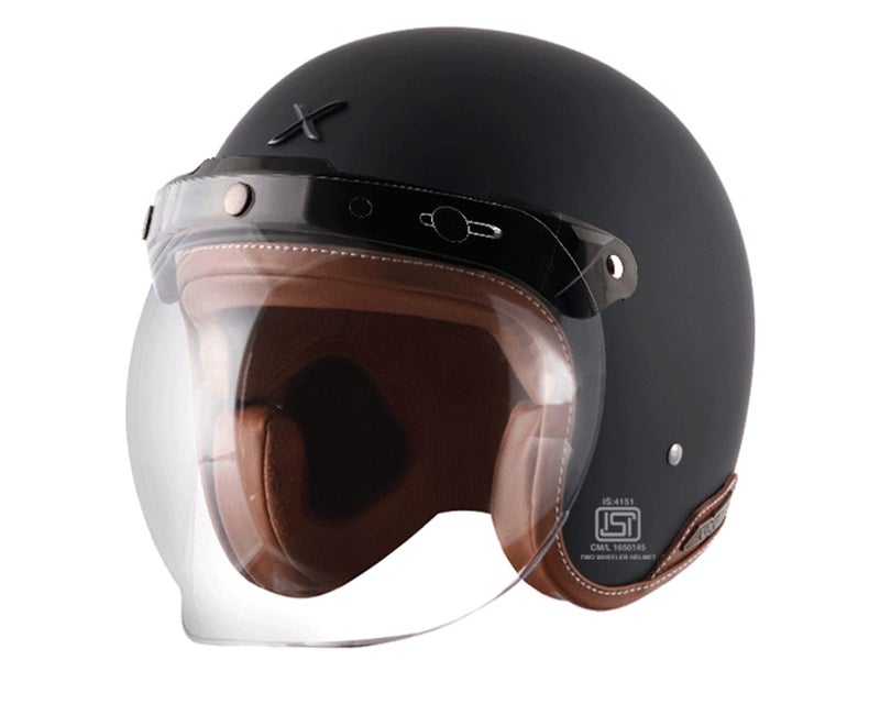 Axor Retro Jet Leather Dull Black Helmet-L - Image 2