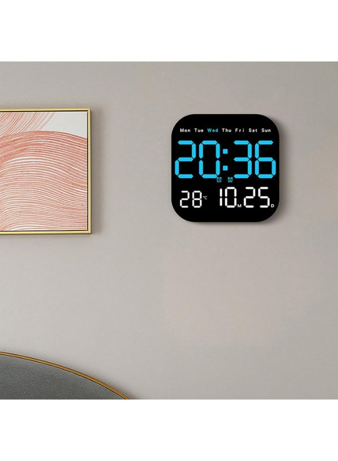 REWA Digital Wall Clock Large Display: Large 18.5cm Wall Clocks, Modern LED Digital Clock with Remote Control for Living Room Decor, Automatic Brightness Dimmer Clock with Date Week Temperature - Image 2