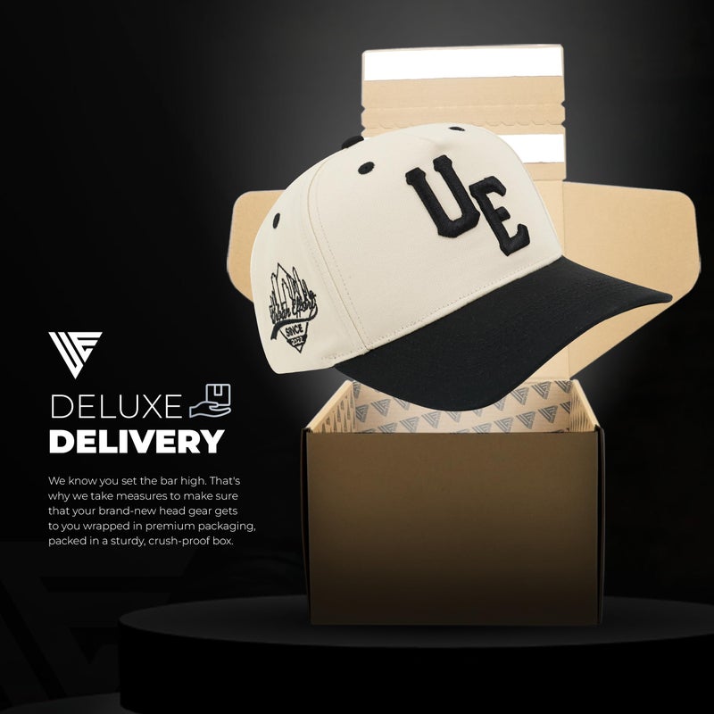 Urban Effort Vintage Trucker hat - for Men Women Baseball Hat - Trendy Sports Snapback Closure for Your Style & Outdoors (Curved Bill, OffWhite/Black) - Image 4