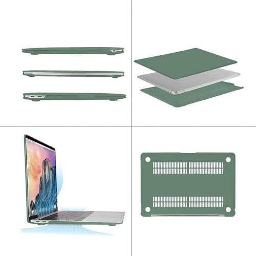 MOSISO Compatible with MacBook Air 13 inch Case 2022 2021 2020 2019 2018 Release A2337 M1 A2179 A1932 Touch ID, Plastic Hard Shell Cover&Keyboard Cover for MacBook Air 13.3 inch Case, Midnight Green - Image 5