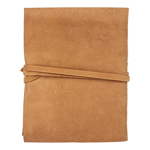 KomalC Leather Journal for women and men embossed 8 x 6 inch Handmade Deckle Edge Vintage Paper Owl notebook writing notepad book of shadows journal (Brown) - Image 4