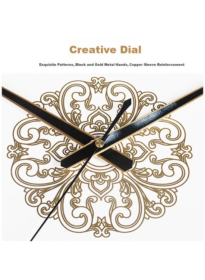 Hense Chinese Style Solid Wood Wall Clock Living Room Household Perpetual Calendar Wall Clock With Temperature Clock Hw91 With Calendar 42cm - Image 3