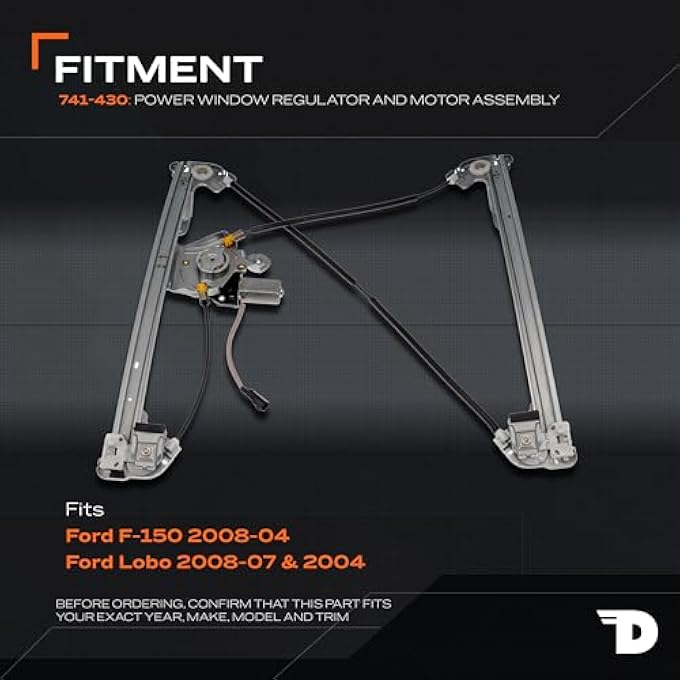 دورمان 741430 منظم نافذة كهربائية أمامية للسائق ومجموعة محرك متوافقة مع موديلات فورد المحددة (إصلاح أصلي) - Image 4