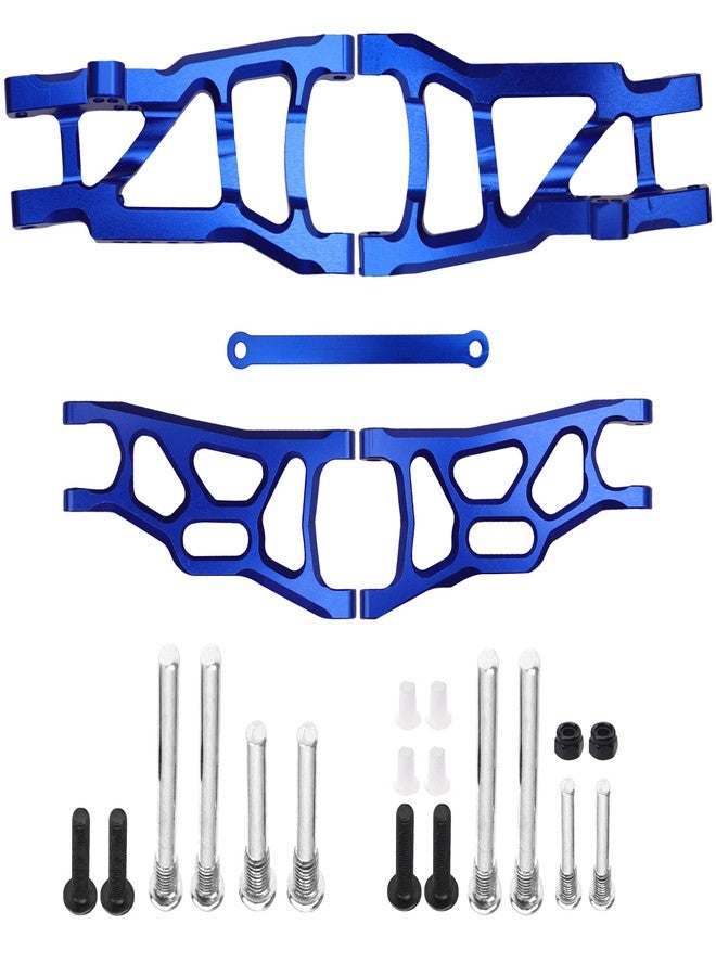 Vgoohobby Aluminum Suspension A-Arms Set w/Tie Bar Front Rear Upgrades Parts Compatible with 1/10 Traxxas Slash 2WD RC Car,Replacement of 2555 3631 2532 (Blue) - Image 1