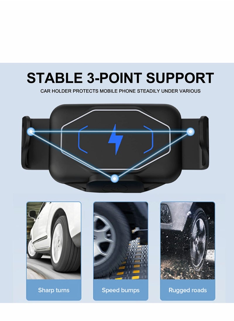 Excefore Wireless Car Charger Mount Holder Compatible for Galaxy Z Fold3 Fold2 Fold S22 Ultra Google Pixel 6 Pro, 15W Fast Charging Phone iPhone 14 13 Pro Max 12  - Image 3