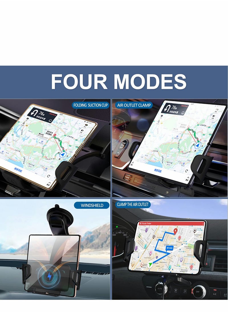 Excefore Wireless Car Charger Mount Holder Compatible for Galaxy Z Fold3 Fold2 Fold S22 Ultra Google Pixel 6 Pro, 15W Fast Charging Phone iPhone 14 13 Pro Max 12  - Image 4