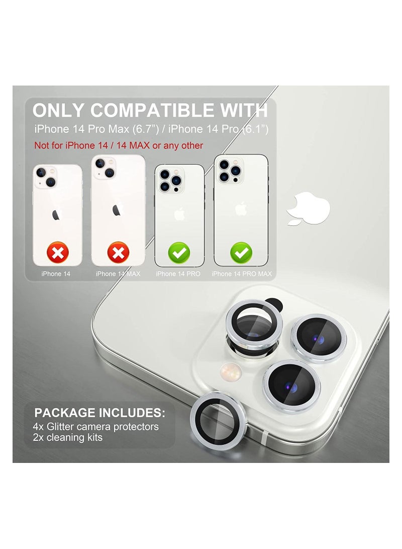 Rock Pow Camera Lens Protector For iPhone 14 Pro Max (6.7 inch)/ iPhone 14 Pro (6.1 inch) ,Anti Scratch HD Tempered Metal Glass Camera Screen Protector Shockproof Cover Film,Graphite - Image 2