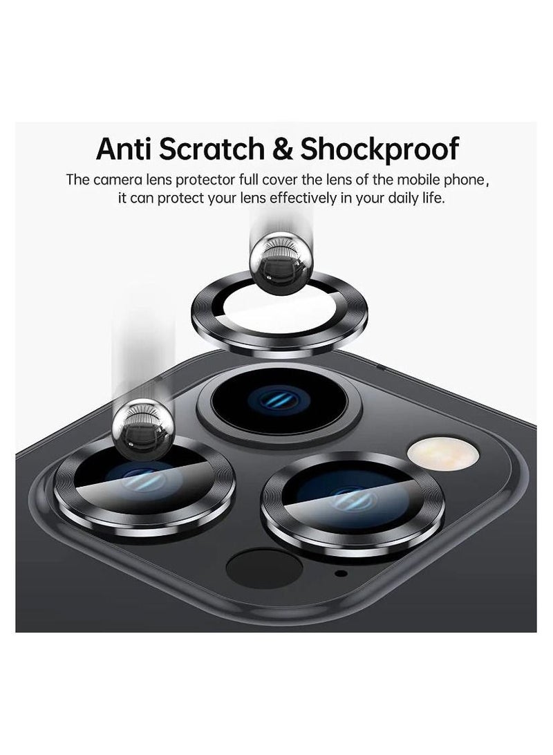 Rock Pow Camera Lens Protector For iPhone 14 Pro Max (6.7 inch)/ iPhone 14 Pro (6.1 inch) ,Anti Scratch HD Tempered Metal Glass Camera Screen Protector Shockproof Cover Film,Graphite - Image 4
