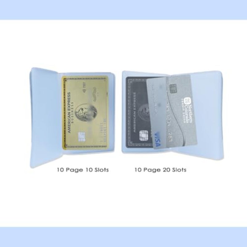 Set of 2 Clear Credit Card Holder Wallet Insert with 10 Protective Sleeves, Plastic Card Wallet Inserts for Medicare Social Security ID Photoy, Compatible with Bifold Wallets for Men and Women - Image 3